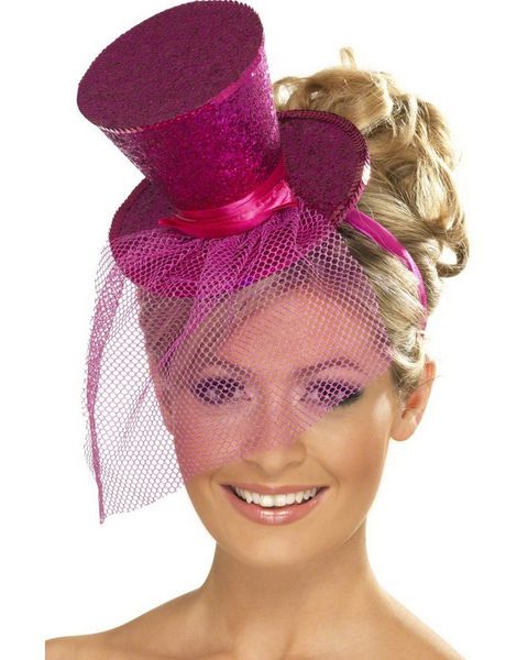 Mini Topphatt - Rosa Huvudplagg