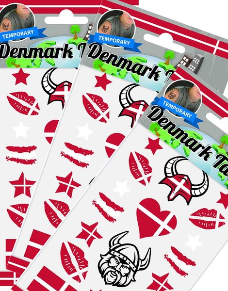 Danmark - Tillfälliga tatueringar - 10 ark