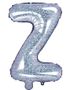 Silverfärgade Holografiska Bokstavsballonger A-Z - 35 cm