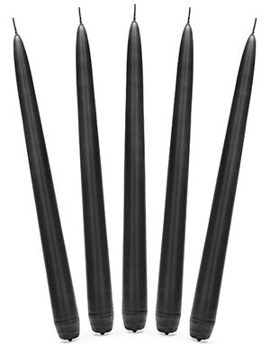 10 stk Svarta Kronljus 24 cm