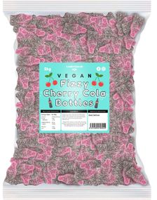 2 kg Candycrave Fizzy Cherry Cola Bottles - Stor Pose med Veganske Sure Kirsebær Colaflasker