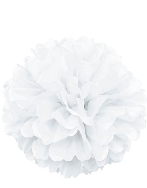 1 stk Vit Puff Pom Pom 40 cm