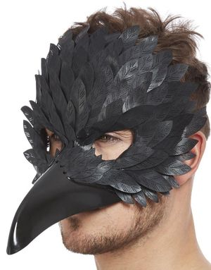 Svart Ravn Maske med Langt Nebb