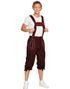 Bruna Oktoberfest Lederhosen med Röda Detaljer