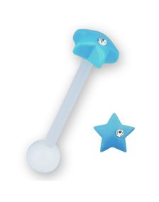 Star With Stone Blue - Tungpiercing