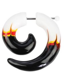 Flaming Fejkpiercing - Vit/Svart