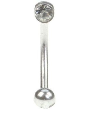 Ögonbrynspiercing med Sotad Sten - 1.2 x 8 mm