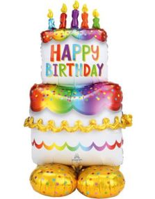 Happy Birthday Kake Stor AirLoonz Folieballong 134 cm