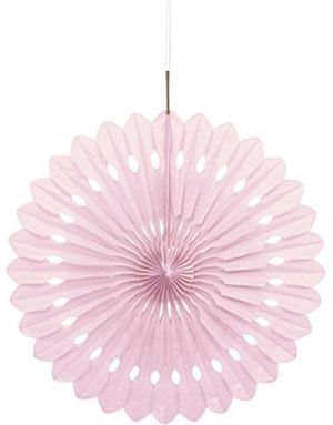 1 st Ljusrosa Dekorationssolfjäder i Silkespapper 40 cm