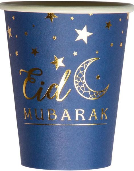 8 stk Eid Mubarak Papirkopper