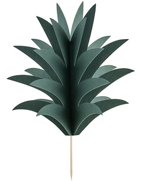 6 stk 3D Kakdekorationer 16 cm - Aloha Tropical