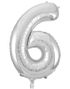 JUMBO Silverfärgade Sifferballonger 0-9 - 86 cm