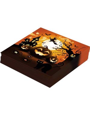 12 stk Servietter med Gresskarmotiv 33x33 cm