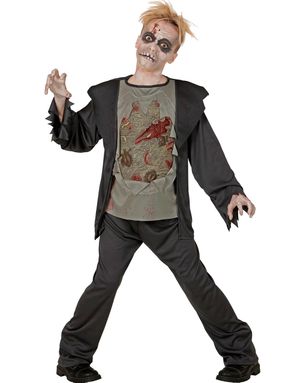 Grå och Svart Zombiedräkt till Barn