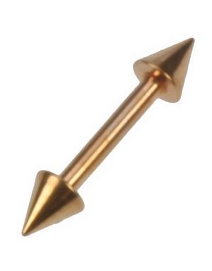 Rak Guldfärgad Ögonbrynspiercing med Spike Kulor - 1,2 x 8 mm