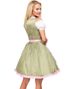 Grön Dirndl Oktoberfestklänning i Lyxkvalitet med Utformade Blommor på Förklädet