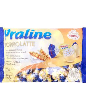 1 kg Crispo Praline White - Hvite Sjokoladepraliner med Melkekremfyll og Crunch