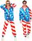  UV Glow USA Flagg Grilldress til Voksen