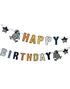Happy Birthday Textbanner 2,5 meter - Astronaut Party