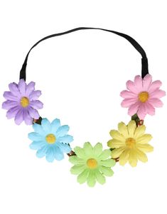 Flerfärgade Blommor – Elastiskt Hårband