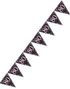 80-Års Firande - 4 Meter Svart och Rosa Glittrande Flaggbanner