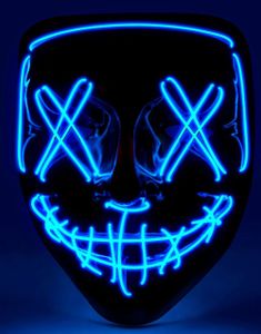 Svart Mask med Blå LED-Ljus - 3 Ljusinställningar