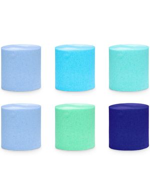 6 stk Blå/Grønn Farger Krepp Pyntebånd/Streamers til Dekor
