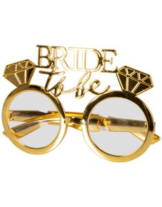 Gullfargede "Bride to Be" Briller med Tekst og Diamanter