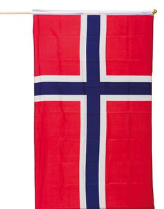 Norsk Handflagga på Pinne 40x30 cm
