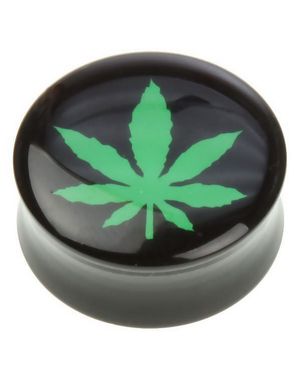 Weed - Svart Piercing Plugg
