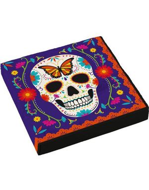 16 stk Hodeskalle Servietter 33x33 cm - Day of the Dead