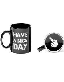 Have A Nice Day Middle Finger - Svart Keramikk Krus