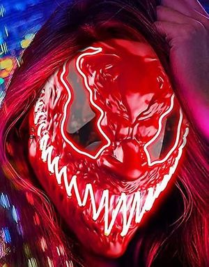 Röd Venom Carnage Inspirerad Mask med LED-Ljus