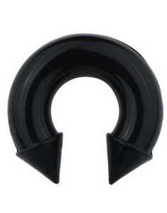 Horseshoe Spiked Ends - Svart Öronpiercing i Silikon