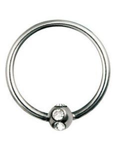 BCR Piercing med Rund Kula och Klara Stenar