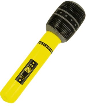 Uppblåsbar Neongul Mikrofon 40 cm