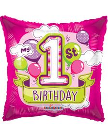 My 1st Birthday Pink - Folieballong 46 cm