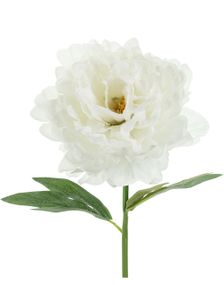 Hvit Peonblomst 35 cm - Kunstige Blomster