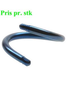 Blå Curved Stång i Titan till 1,6 mm Kula
