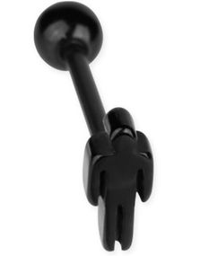 Man Figure - Svart Tungpiercing
