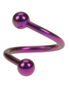 Twister - 1,2 x 8 mm Lila Ögonbrynspiercing