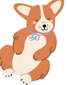 12 stk Corgi Hund Servietter