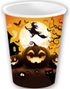 6 stk Orange Pappkopper med Gresskar, Heks og Andre Halloween Motiver 355 ml