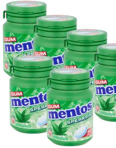6 st Mentos Sugarfree Spearmint Gum - Sockerfritt Tuggummi med Spearmintsmak - Hela Låda
