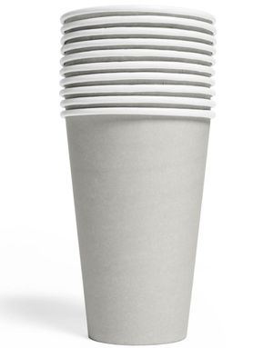 10 stk Sølvfargede Pappkrus 350 ml