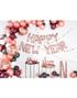 Rosé Gullfarget Banner med Stjerner 360 cm
