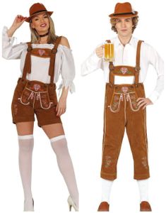 Pardräkt - Brunt Oktoberfestdräkt