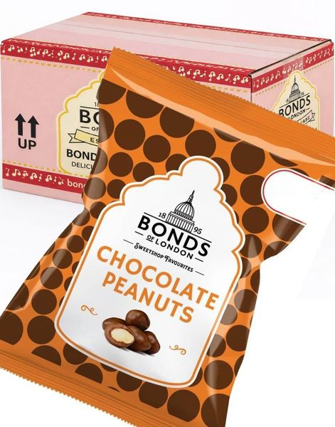 12 stk Chocolate Peanuts - Bonds of London - Hel Eske (UK)