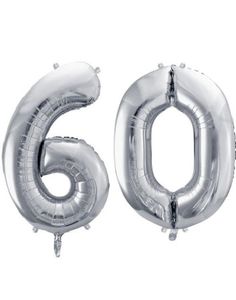 60 års ballonger - 35 cm silver