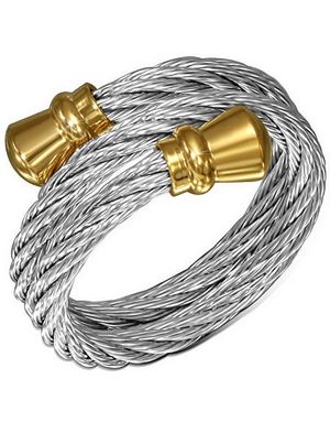 International - Silverfärgad Ring i Tvinnat Stål